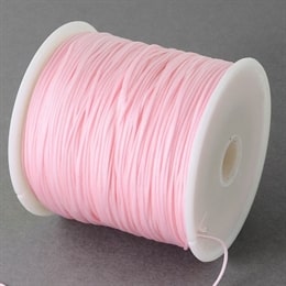 Knyttesnøre, sart rosa, 0,5mm, nylon, 2 meter